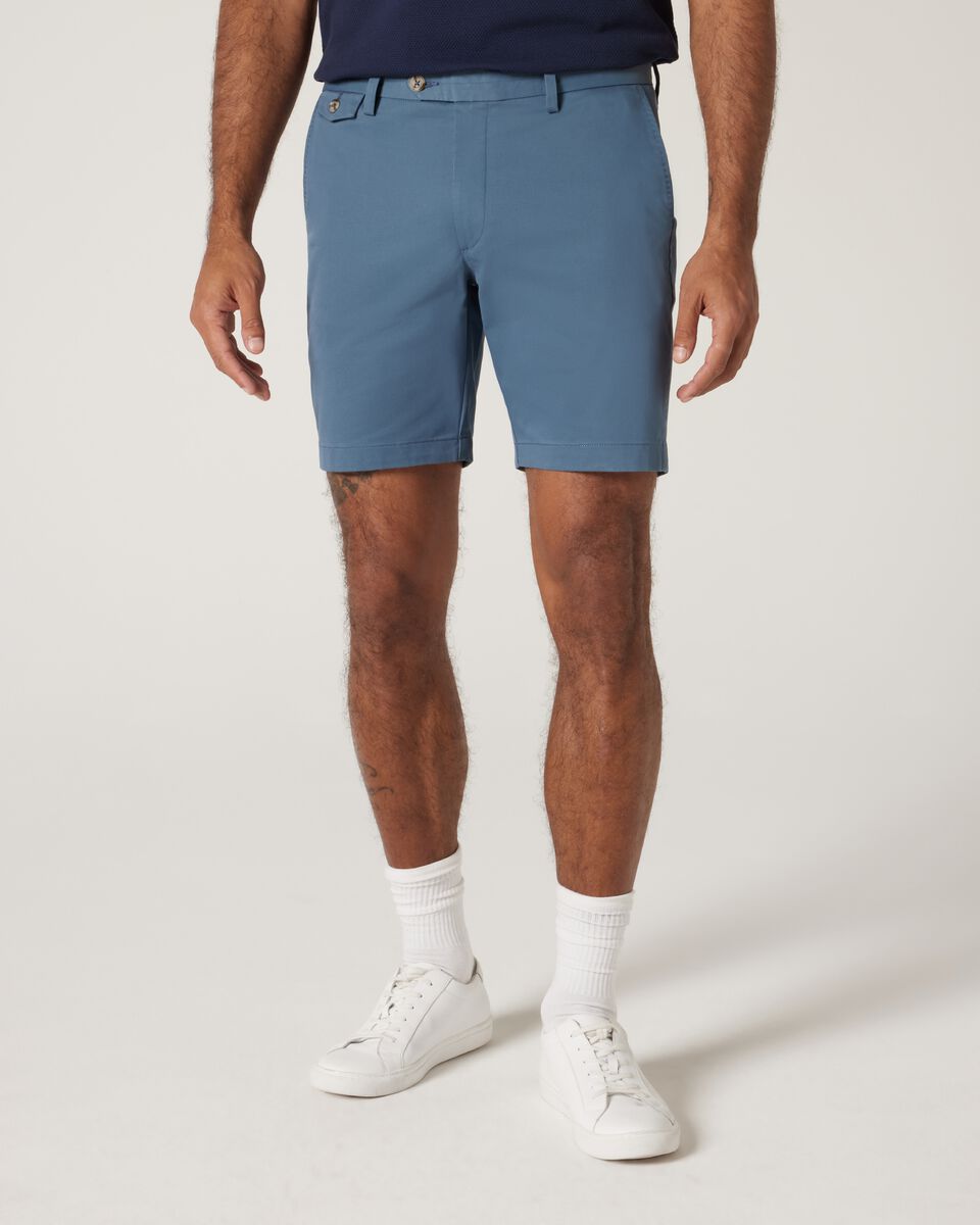 Slim Stretch Cotton Stretch Chino Short, Chalk Blue, hi-res